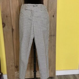 Express Black and White Geometric Pencil Skirt
